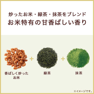 炒り米・緑茶・抹茶のブレンドイメージ