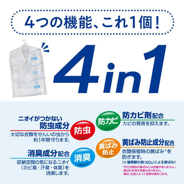 4機能をうたう衣類カバーの広告