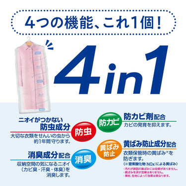 4機能をうたうピンクの衣類カバー