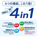 衣類用防虫剤の4つの機能を紹介する画像