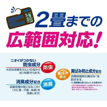 2畳まで対応する防虫・消臭剤の広告