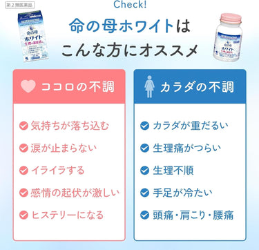 女性向け市販薬の広告と症状一覧
