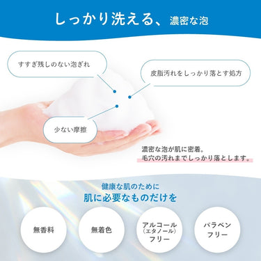 手のひらに乗せた洗顔料の泡