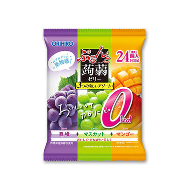 ORIHIRO ぷるんと蒟蒻ゼリー パウチ 0カロリー 巨峰＋マスカット＋マンゴー 24個入