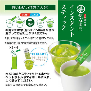 粉末緑茶の作り方とカップの写真