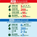 お茶のホット・水出し方法の説明図