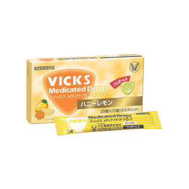 大正製薬 ヴイックス メディケイテッド ドロップ シュガーレス ハニーレモン 25個入