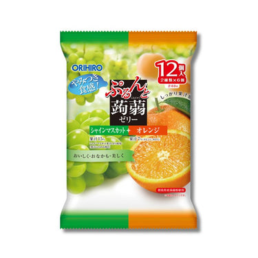 ORIHIRO ぷるんと蒟蒻ゼリー パウチ マスカット＋オレンジ 12個入