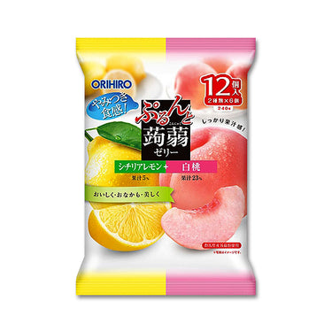 ORIHIRO ぷるんと蒟蒻ゼリー パウチ シチリアレモン＋白桃  12個入