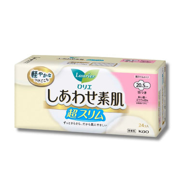 로리에 행복한 맨살 20.5cm [양이 많은 낮~보통용/초슬림 타입/날개형] 생리대