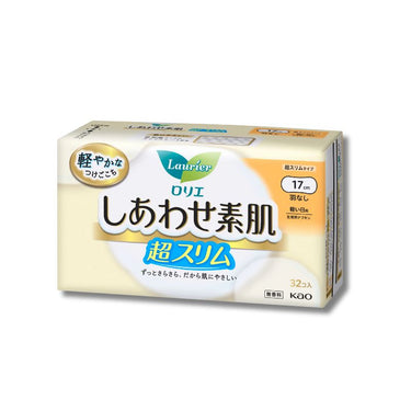 로리에 행복한 맨살 17cm [양이 적은날용/초슬림 타입/날개 없음] 생리대