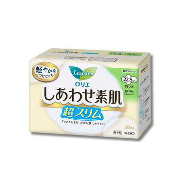 로리에 행복한 맨살 22.5cm [양이 많은 낮용/초슬림 타입/날개형] 생리대