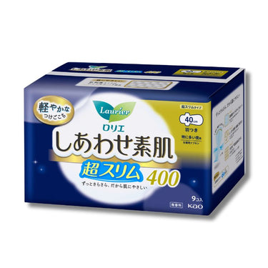 로리에 행복한 맨살 40cm [특히 양이 많은 밤용/초슬림 타입/날개형] 생리대