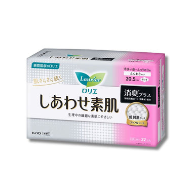 로리에 행복한 맨살 소취 플러스 20.5cm [양이 많은 낮~보통용/푹신한 타입/날개형] 생리대